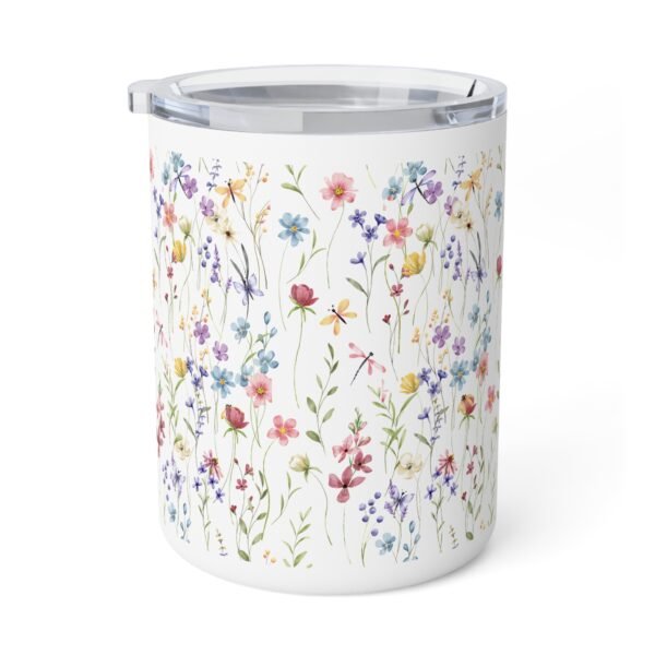 Floral Insulated Coffee Mug, Flower Mug, Gift for Her, Warm Beverage Cup, Spring Decor, Unique Tea Mug, Floral Design Coffee Cup