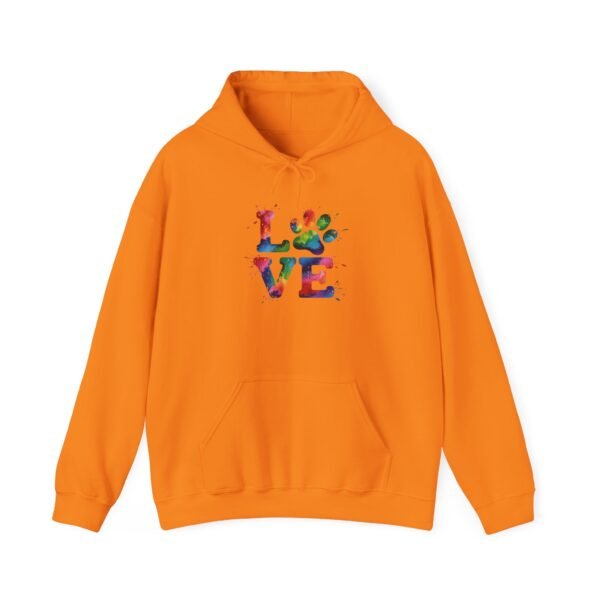 Colorful Paw Print Love Sweatshirt | Unisex Hoodie for Pet Lovers, Animal Rescue Fundraiser, Cozy Gift, Cute & Comfy Wear