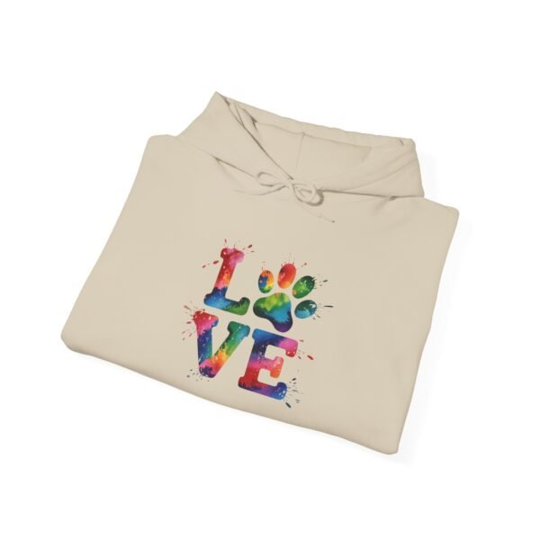 Colorful Paw Print Love Sweatshirt | Unisex Hoodie for Pet Lovers, Animal Rescue Fundraiser, Cozy Gift, Cute & Comfy Wear - Image 15