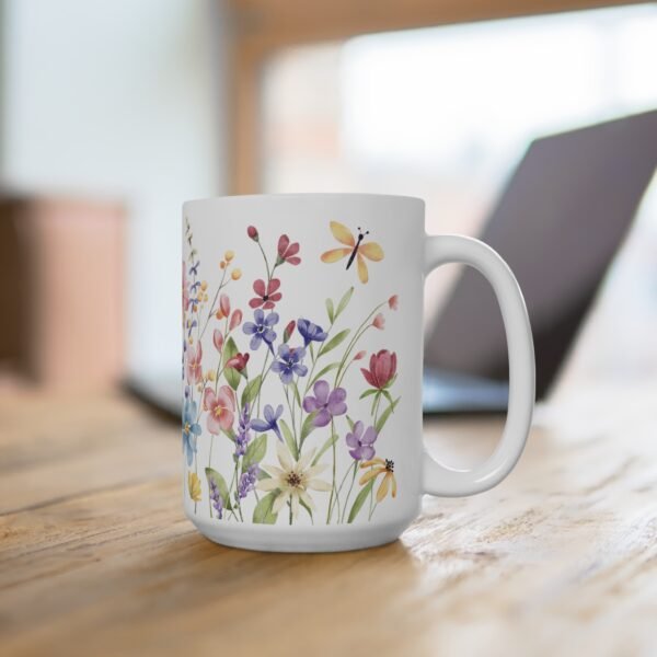 Floral Garden Mug 15oz - Vibrant Botanical Coffee Cup, Flower Lover Gift, Nature Mug, Tea Time Accessory, Spring Decor - Image 4