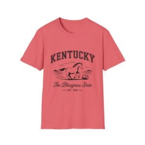 Kentucky Bluegrass State Unisex T-Shirt, Vintage Kentucky Tee, Horse Graphic Shirt, Gift for Kentuckians, Travel Souvenir