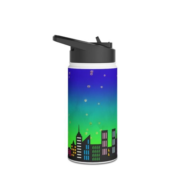 Cityscape Stainless Steel Water Bottle - Colorful Skyline Hydration Flask, Eco-Friendly Travel Mug, Perfect for Outdoors, Gym, and Gifts - Image 3