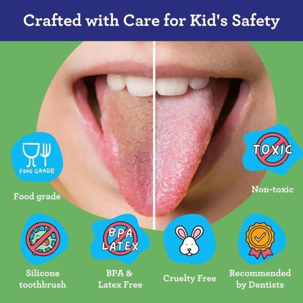 GuruNanda Kids Tongue Scraper (2-Pack) with Travel... - Image 7