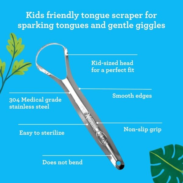 GuruNanda Kids Tongue Scraper (2-Pack) with Travel... - Image 3