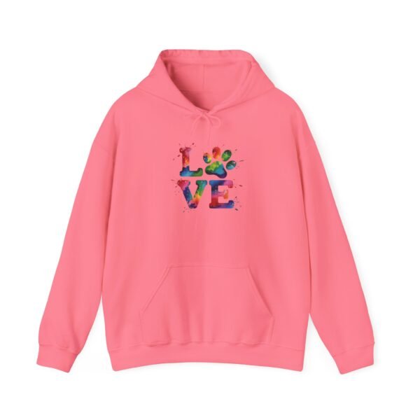 Colorful Paw Print Love Sweatshirt | Unisex Hoodie for Pet Lovers, Animal Rescue Fundraiser, Cozy Gift, Cute & Comfy Wear - Image 48
