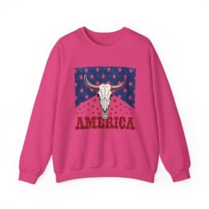 Patriotic Unisex Crewneck Sweatshirt – Americana Style, Cozy Layer, Perfect for BBQs, Fourth of July, Family Gatherings, Casual Wear