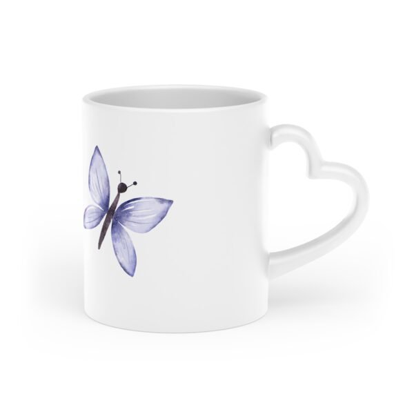 Delicate Butterfly Heart-Shaped Mug, Perfect Gift for Nature Lovers, Birthday, Valentine's Day, Home Decor, Coffee Lover's Essential - Image 4