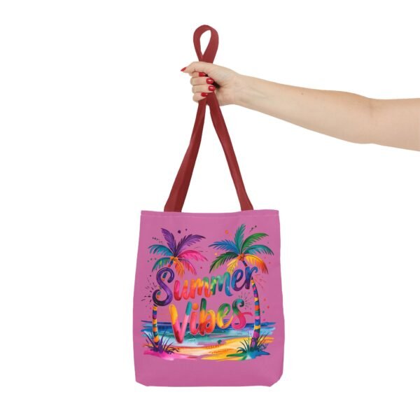Summer Vibes Tote Bag - Colorful Beach Bag, Fun Gift for Vacation, Shopping, Travel, Eco-Friendly Tote, Summer Accessories - Image 4