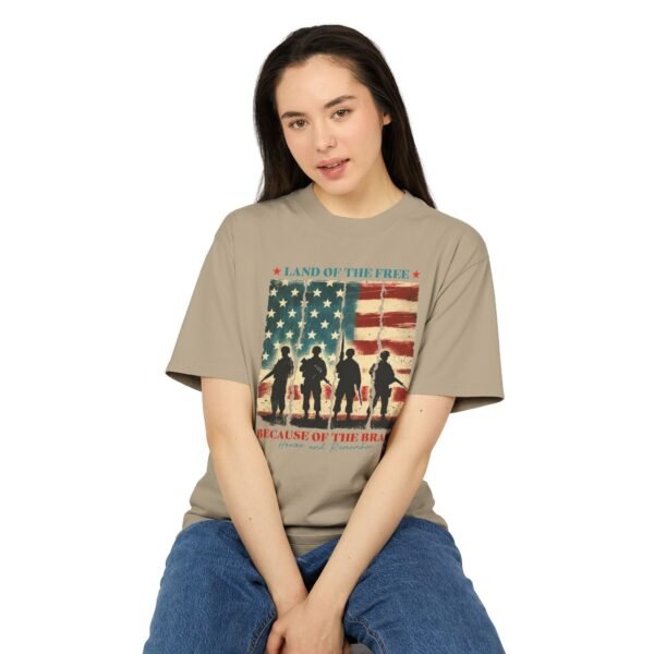 Patriotic Unisex Tee - Land of the Free - Brave American Heroes Shirt, Memorial Day Gift, Veteran's Day Tee, Independence Day Style, [...] - Image 5