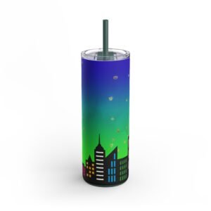 City Skyline Matte Tumbler, 20oz, Perfect for Urban Lovers, Travel, Parties, Gifting, Eco-Friendly Drinkware