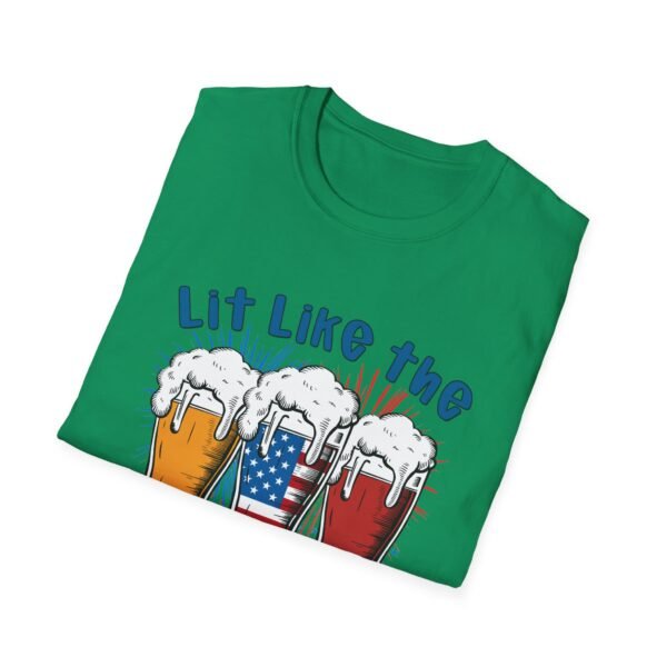 Lit Like the 4th of July Unisex Softstyle T-Shirt, Patriotic Tee, Summer Celebration Shirt, Gifts for Independence Day, Fun BBQ Apparel - Image 28