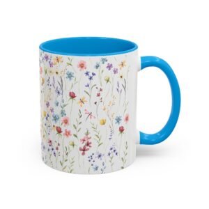Floral Coffee Mug, Colorful Flower Mug, Tea Mug, Floral Drinkware, Cute Gift for Her, Spring Decor