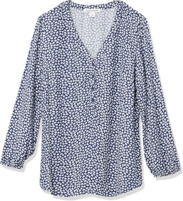 Amazon Essentials Women's 3/4 Sleeve Button Popove... - Image 6