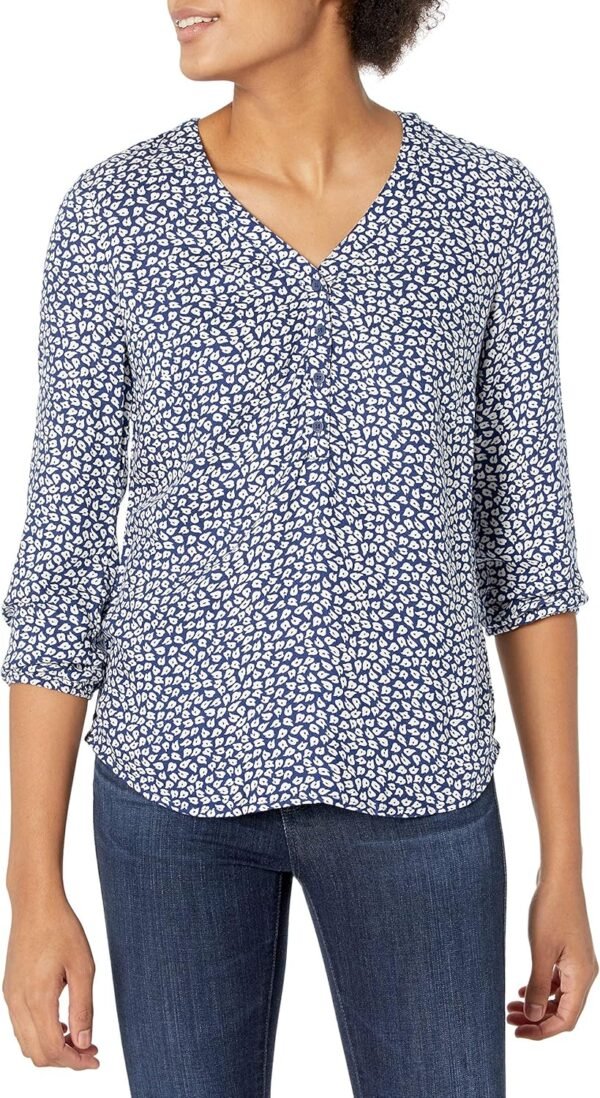 Amazon Essentials Women's 3/4 Sleeve Button Popove... - Image 2