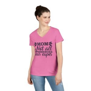 Mom Superhero V-Neck T-Shirt, Gift for Mom, Mother’s Day Tee, Cute Mom Shirt, Funny Quote T-Shirt, Graphic Tee for Moms