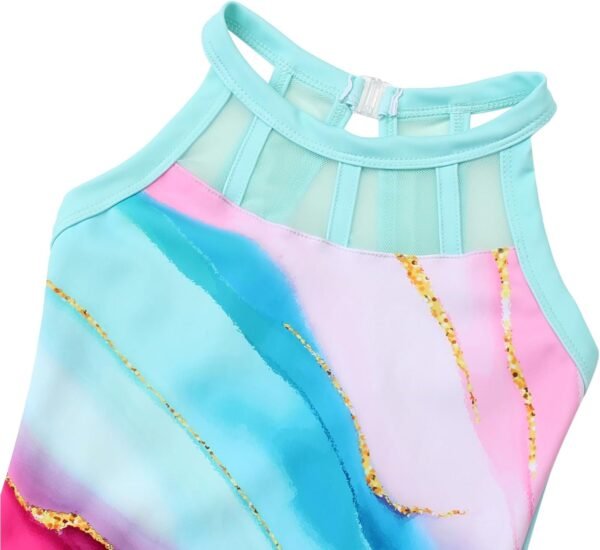 Gymnastics Leotards for Girls With Shorts Sparkly ... - Image 4