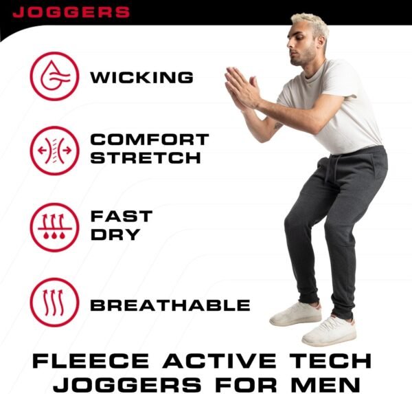 Ultra Performance 3 Pack Fleece Active Tech Jogger... - Image 7