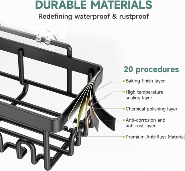 Veken Rustproof & Waterproof Shower Caddy 6-Pack, ... - Image 5