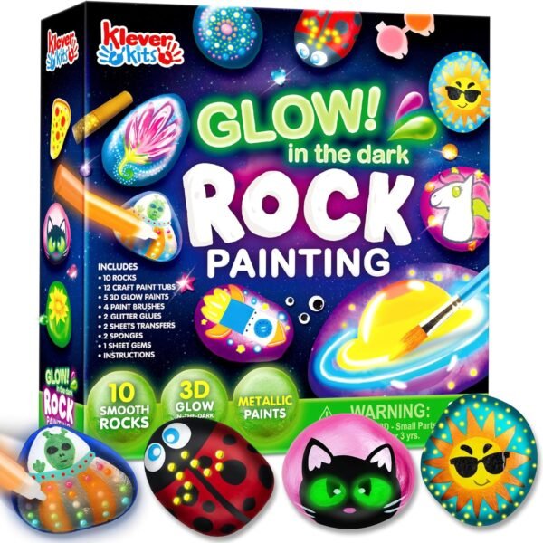 JOYIN Rock Painting Kit- Glow in The Dark Rock Kit... - Image 2