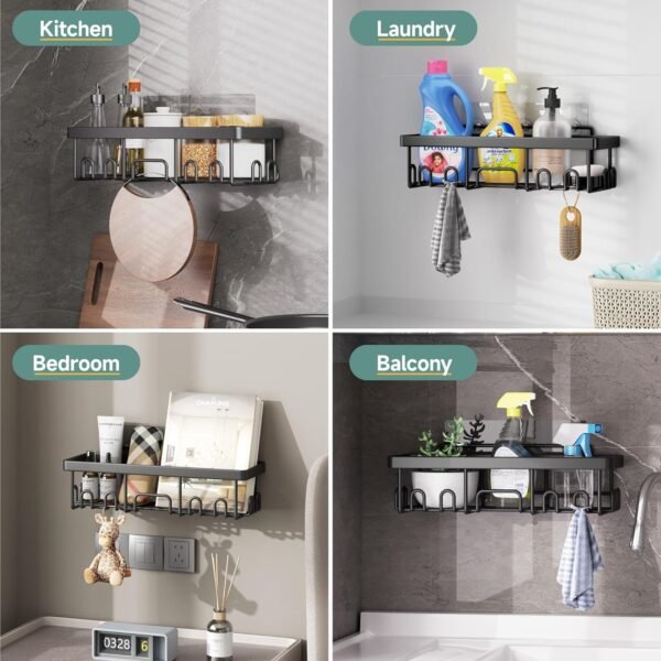 Veken Rustproof & Waterproof Shower Caddy 6-Pack, ... - Image 9