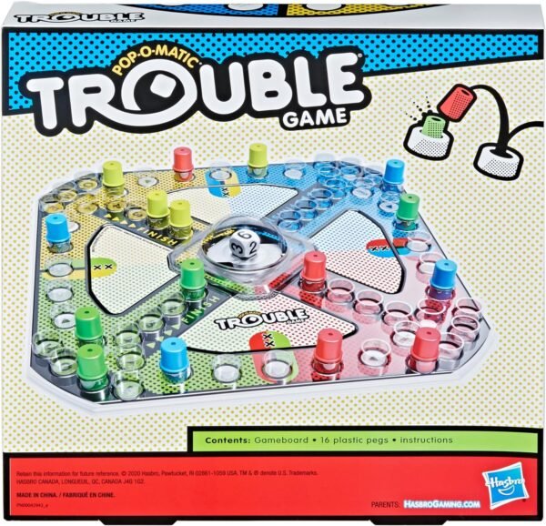 Hasbro Gaming Trouble Kids Board Game, Pop-o-Matic... - Image 3