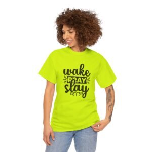 Wake, Slay, Repeat Unisex Heavy Cotton Tee | Motivational Shirt | Casual Wear | Gift for Her | Inspirational Gift | Everyday Tee