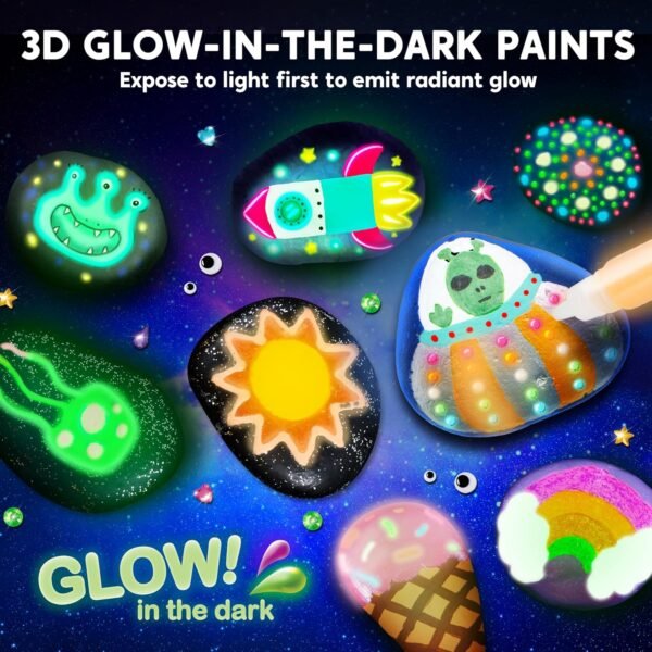 JOYIN Rock Painting Kit- Glow in The Dark Rock Kit... - Image 3