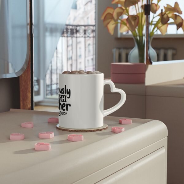 Heart-Shaped Mug for Tough Mothers, Gift for Mom, Unique Coffee Cup, Funny Mother's Day Present, Inspirational Drinkware - Image 5