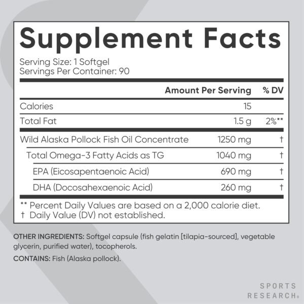 Sports Research Triple Strength Omega 3 Fish Oil -... - Image 6