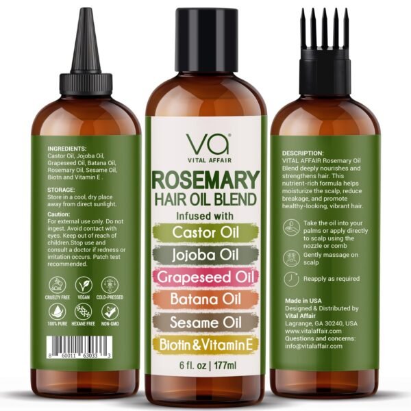 Blend Of Pure Rosemary Oil For Hair Growth With Ca... - Image 3
