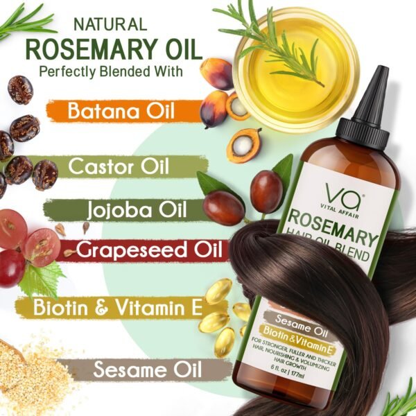 Blend Of Pure Rosemary Oil For Hair Growth With Ca... - Image 4