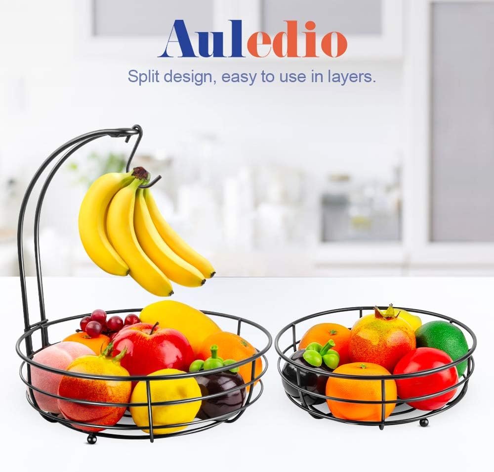 Auledio Iron 2-Tier Countertop Fruit Vegetables Ba... - Image 4