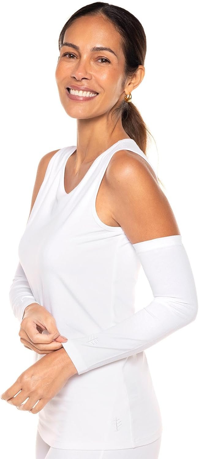Coolibar UPF 50+ Women's Navagio Sun Sleeves, Skyr... - Image 4