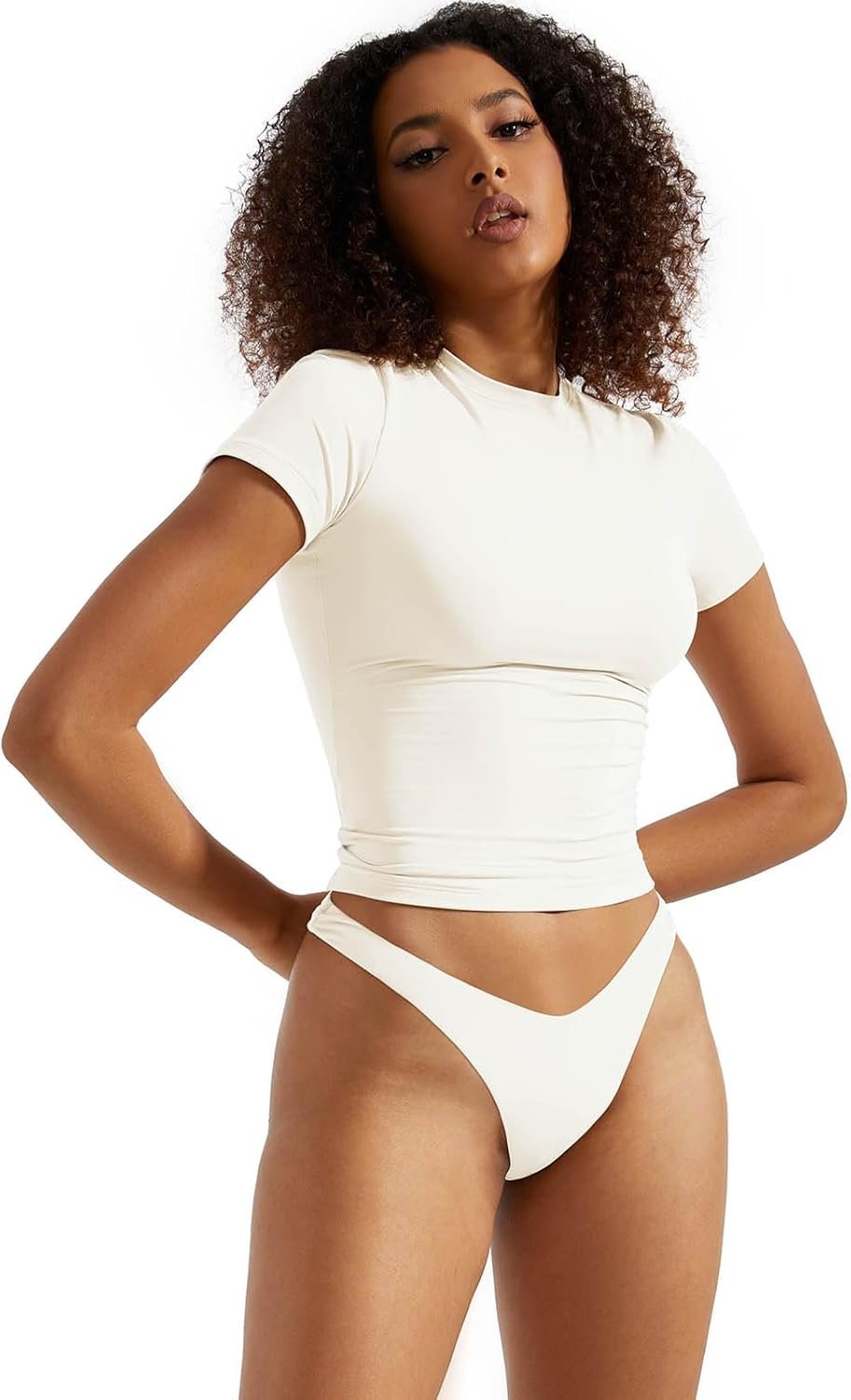 SUUKSESS Women Double Lined Fitted Basic Tee Crew ... - Image 4