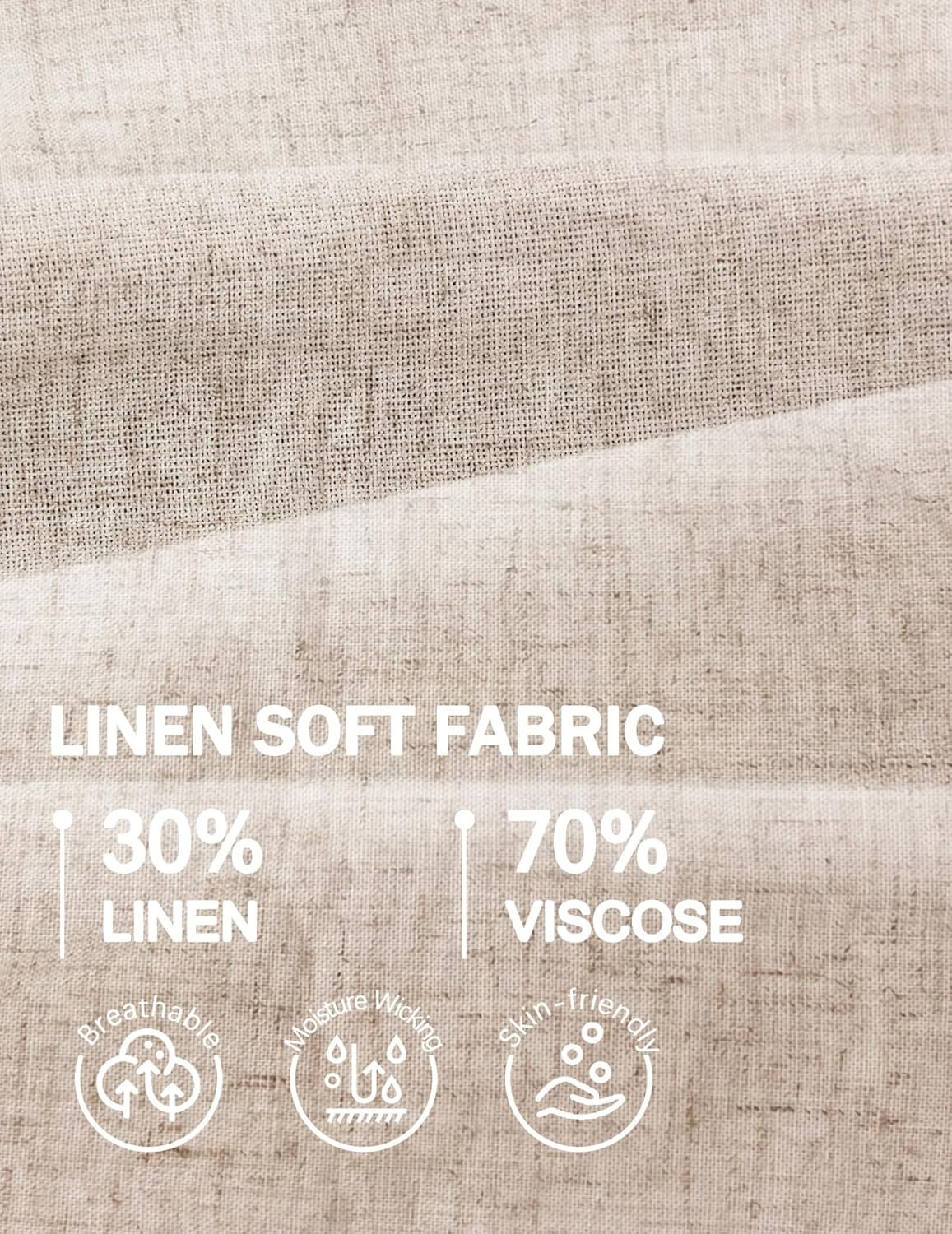 COOFANDY Mens Casual Linen Shorts Elastic Waist Dr... - Image 7