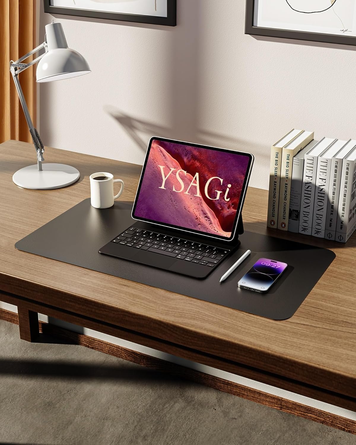 YSAGi Leather Office Desk Pad Protector, Large Mou... - Image 6