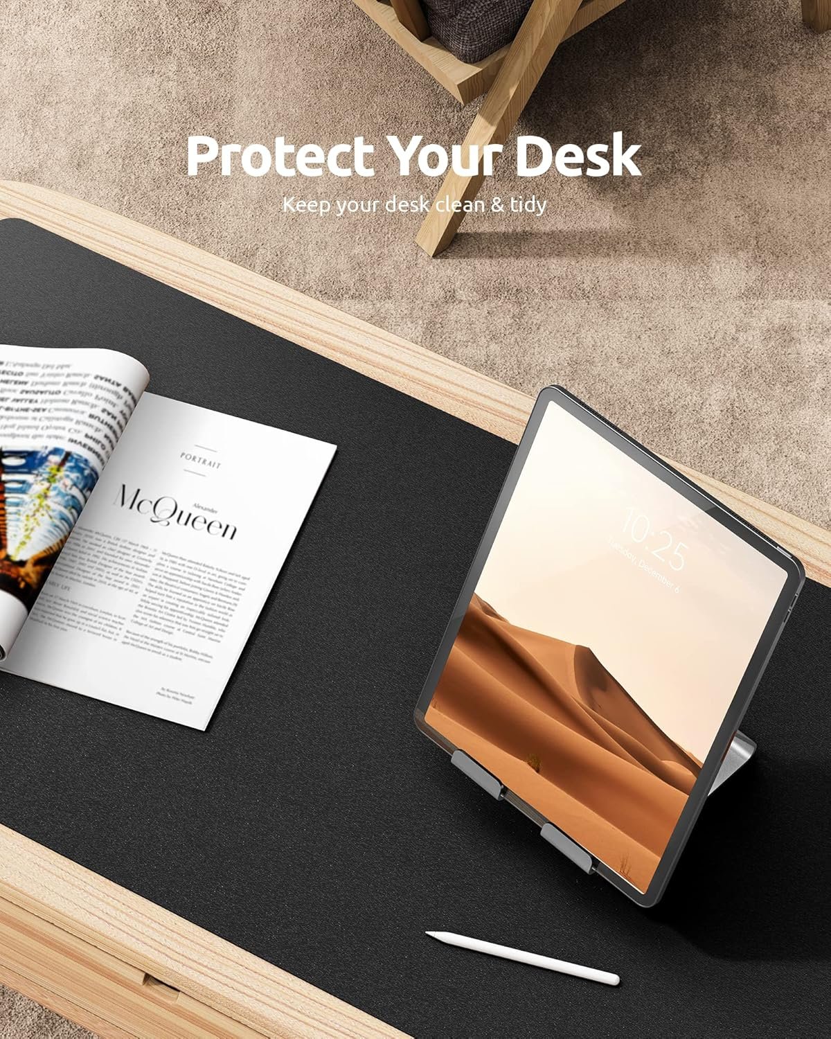 YSAGi Leather Office Desk Pad Protector, Large Mou... - Image 8