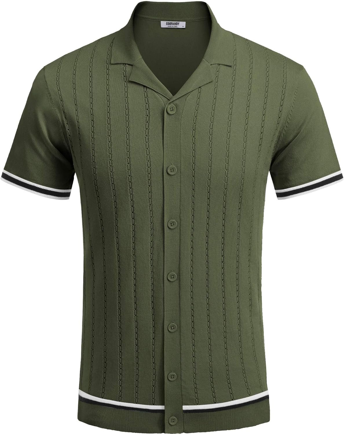 COOFANDY Men's Short Sleeve Knit Shirt Casual Butt... - Image 7