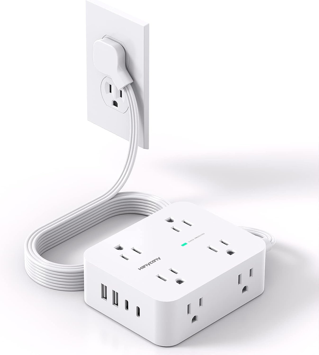 Surge Protector Power Strip, HANYCONY Extension Co... - Image 2