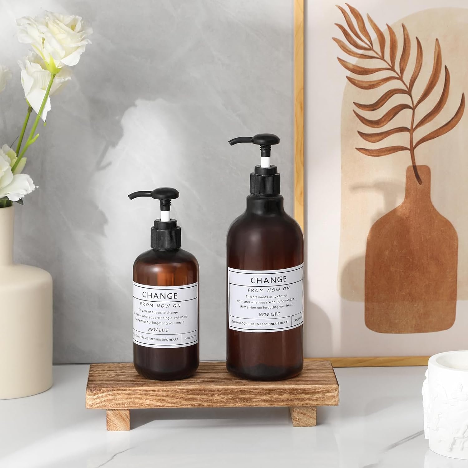 zoocatia Small Wood Tray Pedestal Stand Farmhouse ... - Image 6