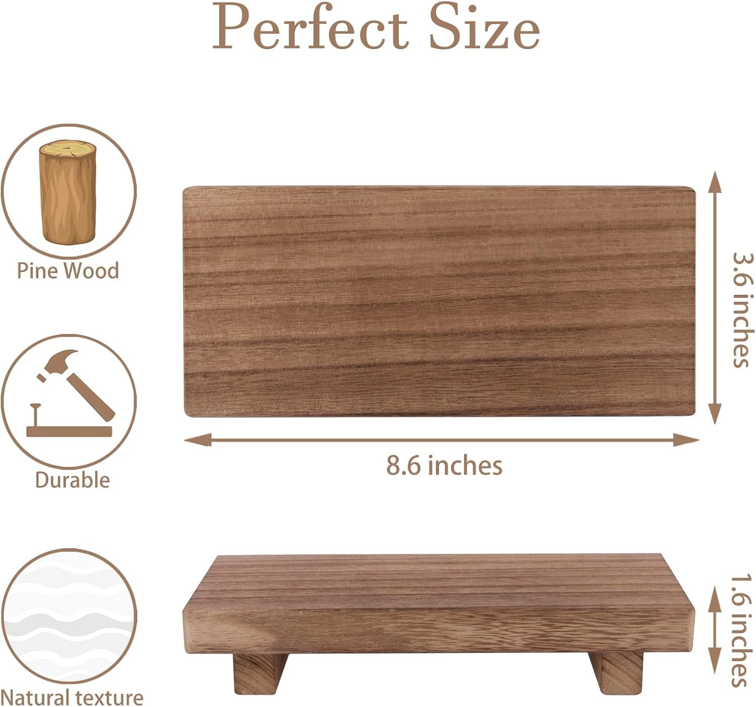 zoocatia Small Wood Tray Pedestal Stand Farmhouse ... - Image 5