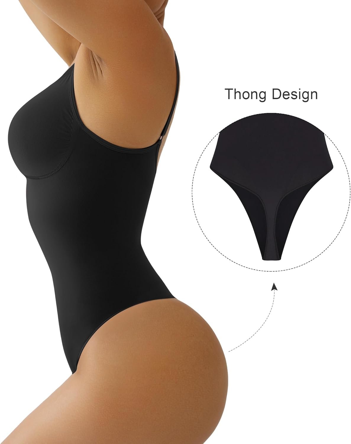 SHAPERX Women's Seamless Shapewear Bodysuit Tummy ... - Image 3