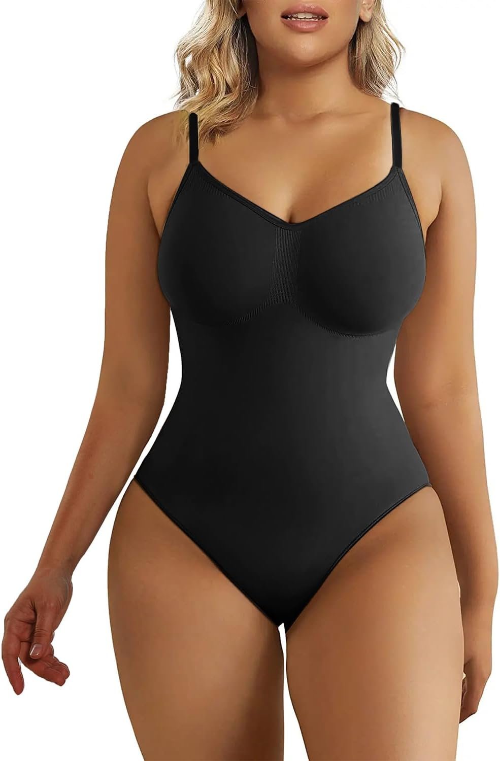 SHAPERX Women's Seamless Shapewear Bodysuit Tummy ... - Image 2
