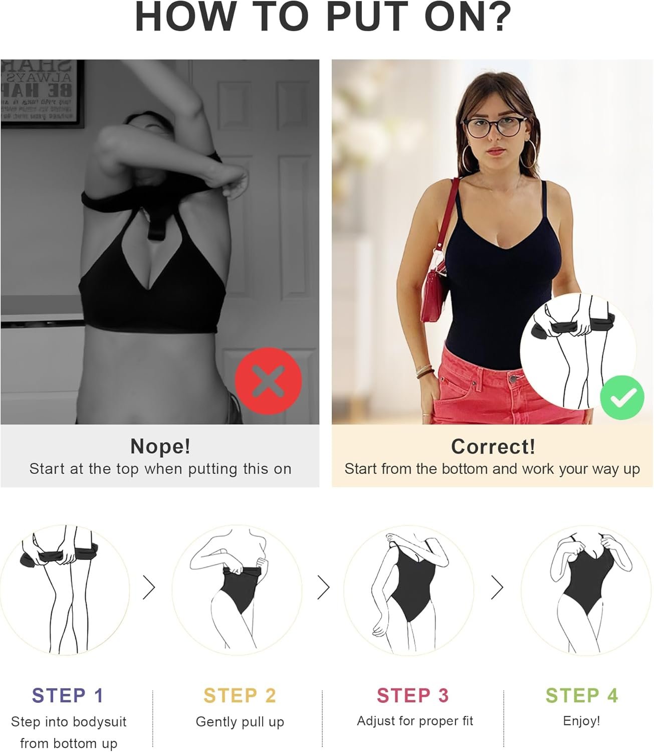 SHAPERX Women's Seamless Shapewear Bodysuit Tummy ... - Image 6