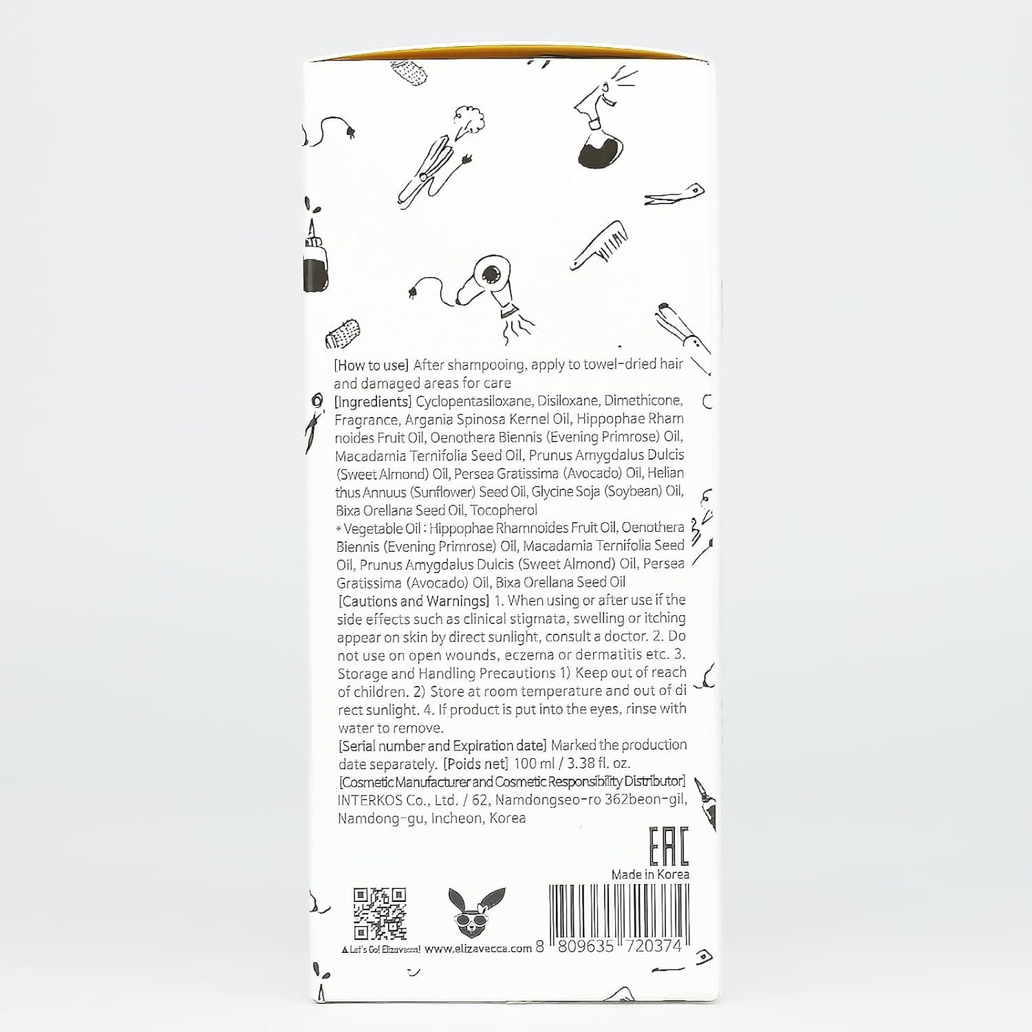 Elizavecca CER-100 Hair Essence Oil - Leave-In Tre... - Image 5