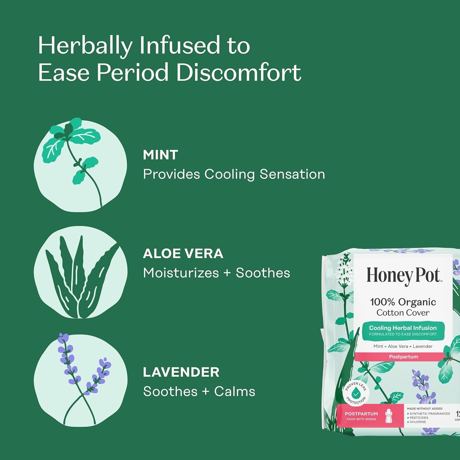 The Honey Pot Company - Herbal Postpartum Pads w/W... - Image 4