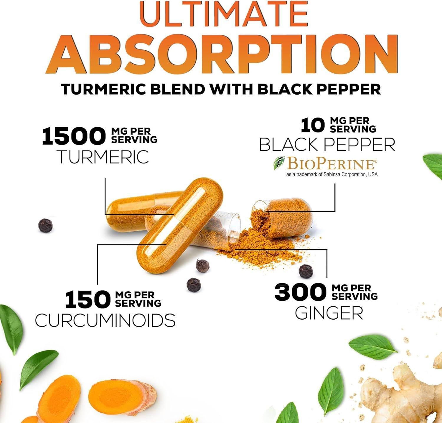 Turmeric Curcumin Supplement - 95% Curcuminoids wi... - Image 7