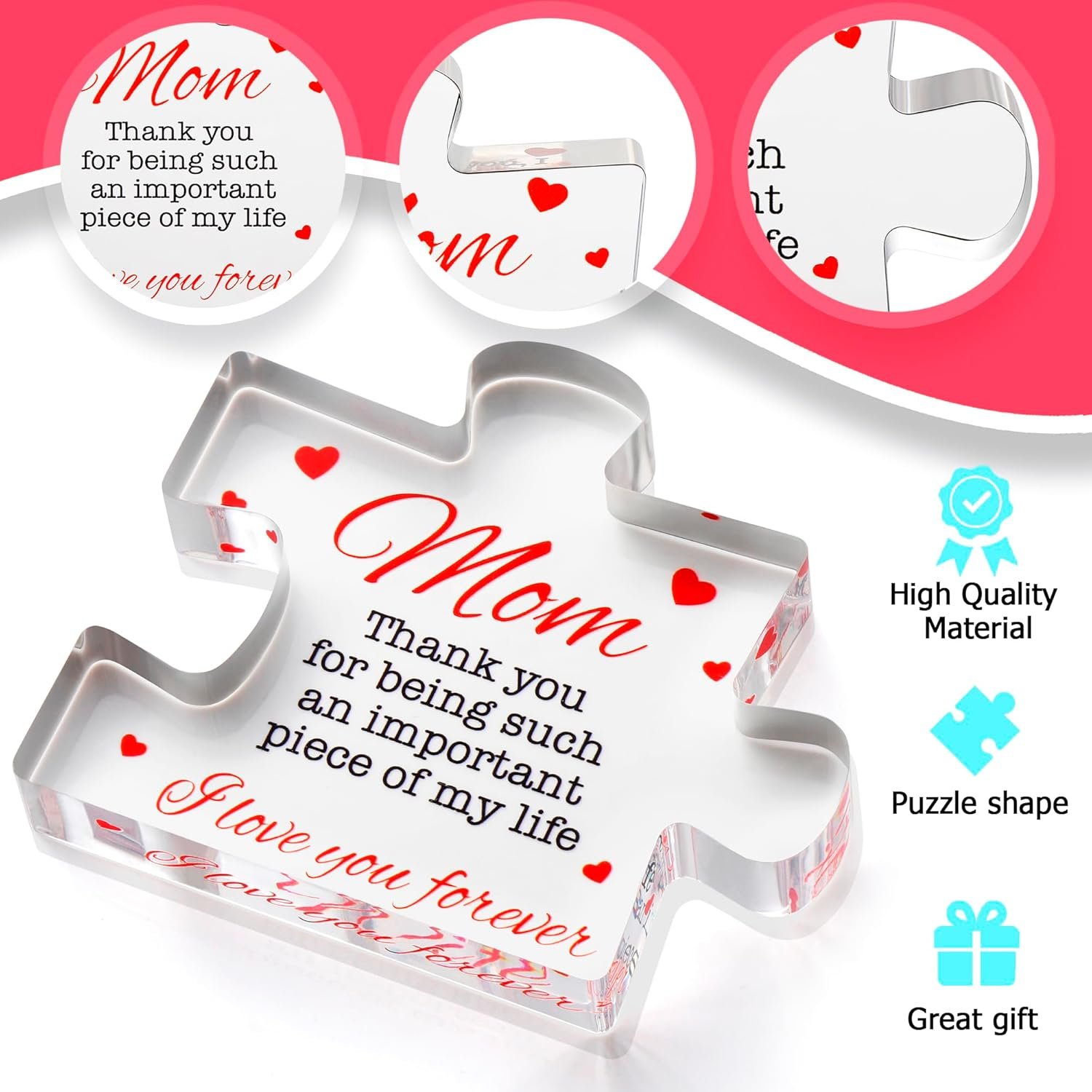 VELENTI Engraved Acrylic Block Puzzle - Mom Presen... - Image 3