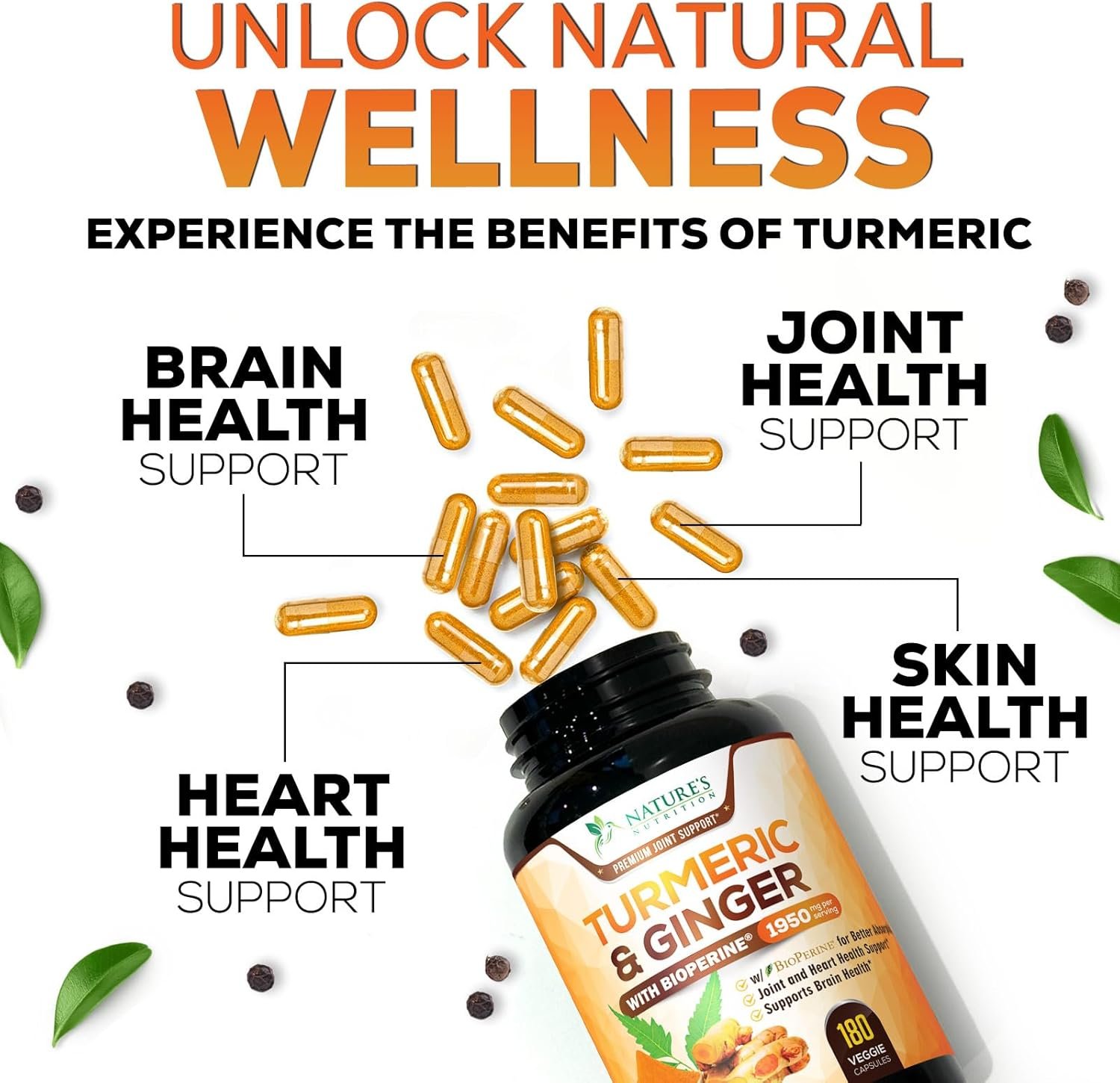 Turmeric Curcumin Supplement - 95% Curcuminoids wi... - Image 8