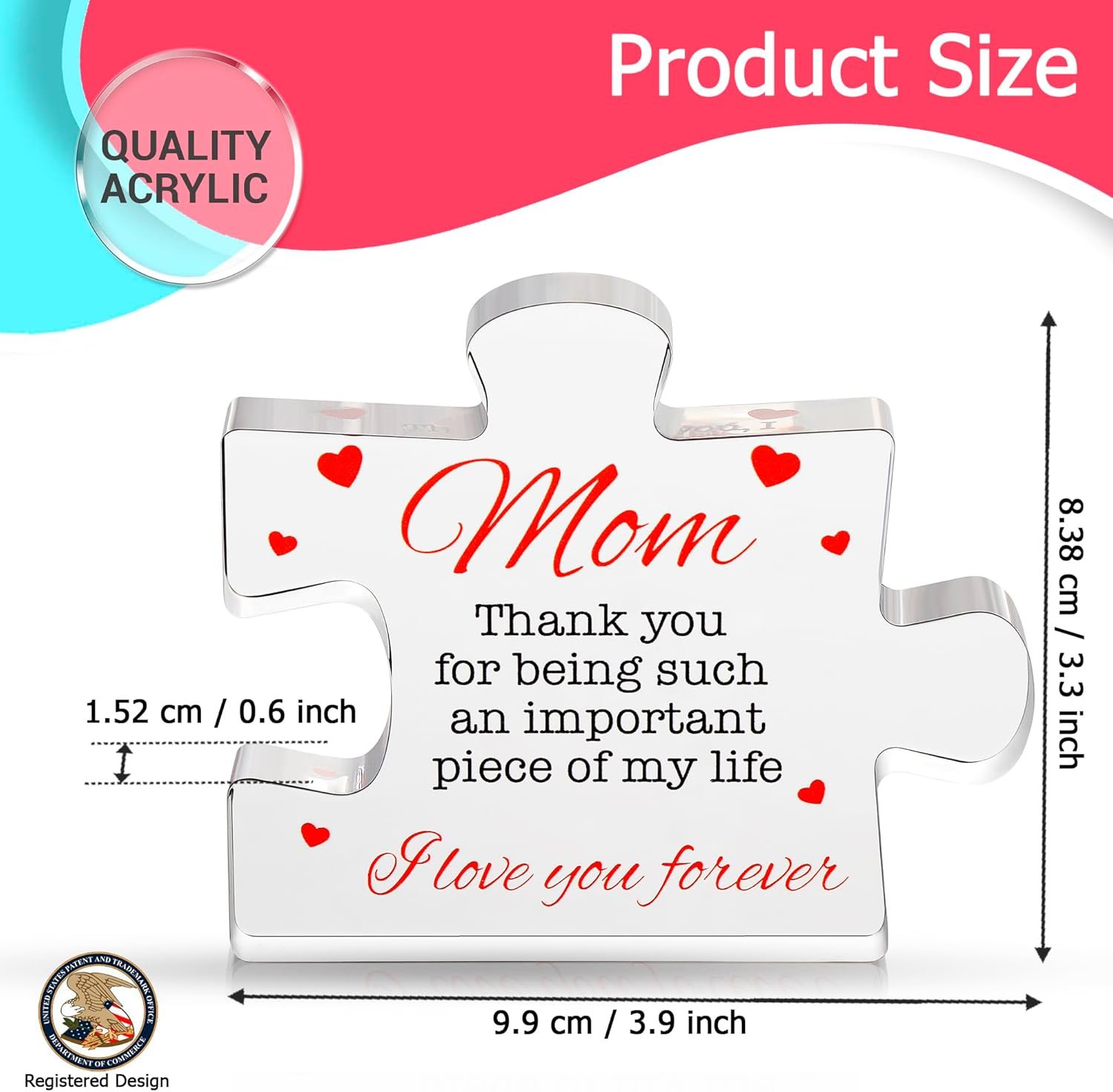 VELENTI Engraved Acrylic Block Puzzle - Mom Presen... - Image 4